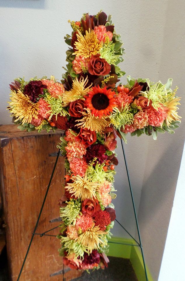 Wonderful fall cross from Klamath Flower Shop in Klamath Falls, OR