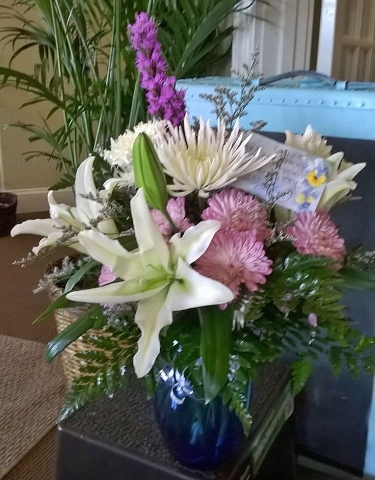 Lovely arrangement from Wilma's Flowers in Jasper, AL