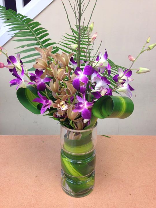 Gorgeous orchid arrangement by Oak Bay Flower Shop Ltd. in Victoria, Canada